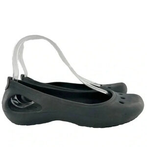 Crocs womens ballet flats size 5 black rubber balletcore